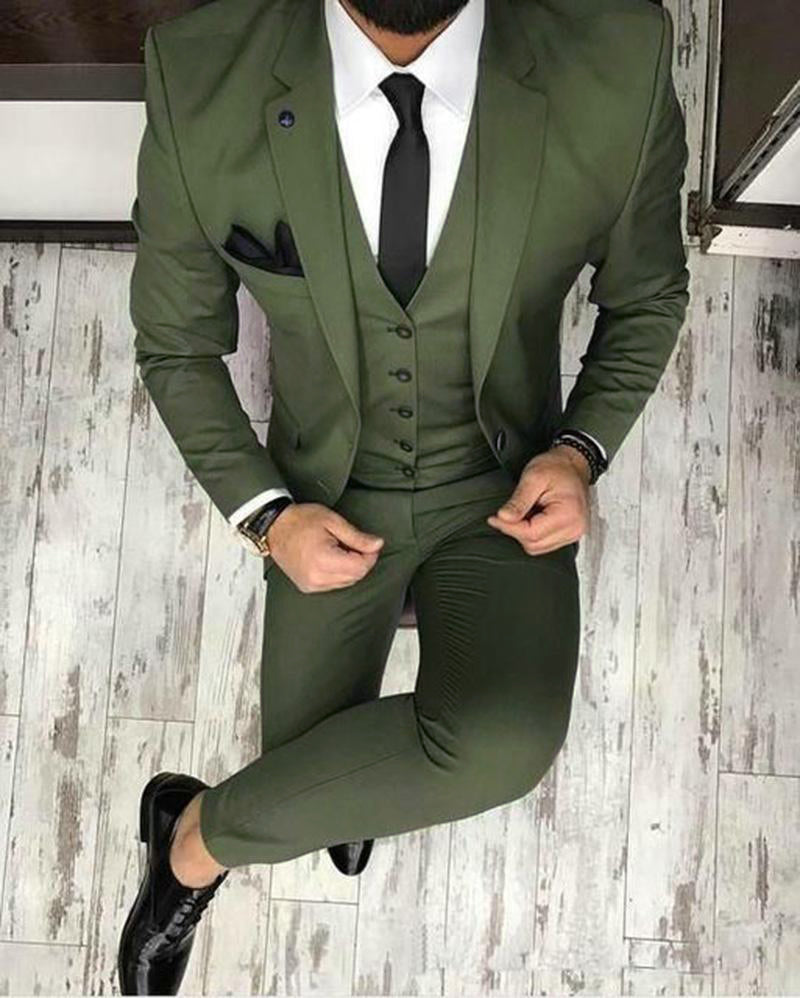 Dark green Men Blazer Prom Suit Outfits ...
